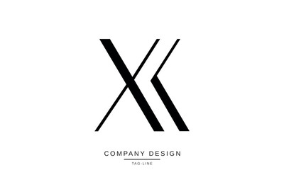 XK, KX Abstract Letters Logo Monogram Design Font Vector Initials