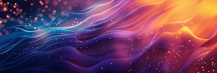 Fototapeta premium Fluid Neon Waves: Abstract Digital Art with Vibrant Colors and Glowing Light Effects