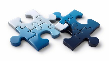 Puzzle Pieces Connecting: Capture two puzzle pieces connecting, isolated on a transparent background.