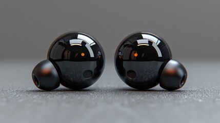 Wireless Earbuds: Illustrate a pair of wireless earbuds, isolated on a transparent background. 