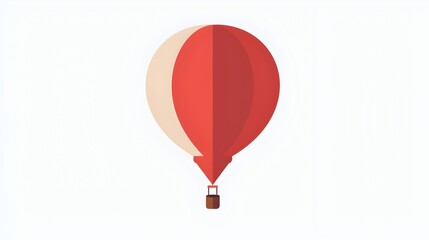Obraz premium Minimalist Single Color Air Balloon Design on White Background
