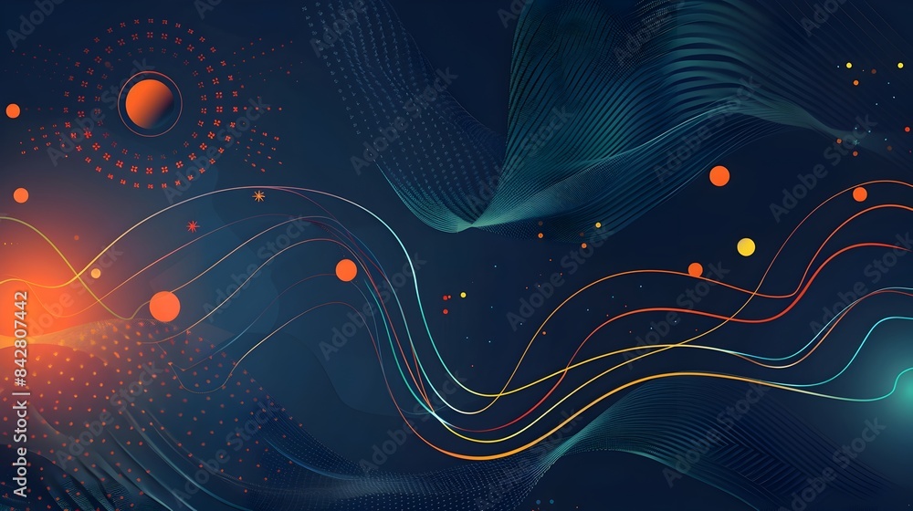 Poster abstract graphic with dynamic tech lines for modern innovation