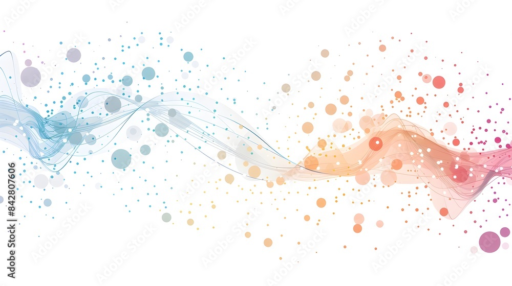Poster high-tech design: interconnected dots and lines symbolizing innovation flow