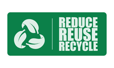 Isolated label design triangle leaves, reduce, reuse, recycle ecology green sticker