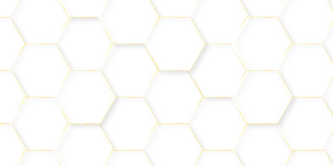 Abstract background with hexagons. Geometric hexagon polygonal pattern background vector. seamless bright white abstract honeycomb grid 3d cell tile technology texture backdrop concept.