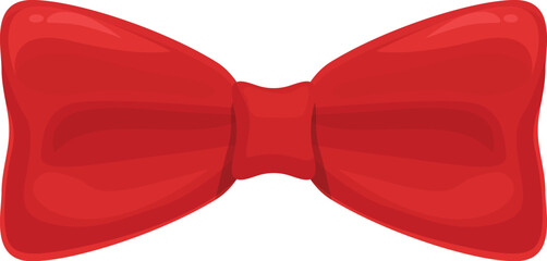 Shiny red bow tie symbolizing elegance and celebration on white background