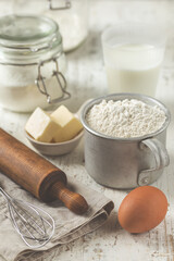 baking utensils and ingredients