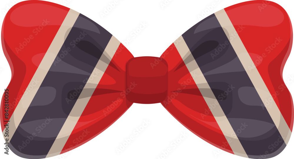 Poster stylish red and blue striped bow tie representing refinement and class, perfect for adding a touch o
