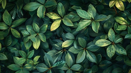 Leaf patterns with intricate designs and vibrant green hues, nature-inspired wallpaper