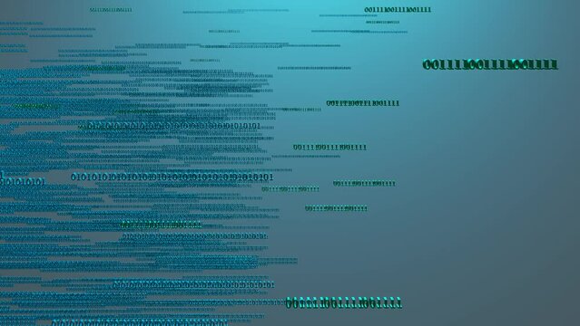 Abstract binary code background with digits 0, 1 display. Electronic transaction and cyber security concept.