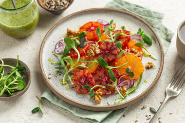 Tasty red blood orange salad