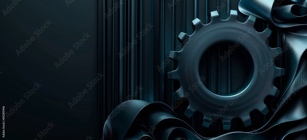 Poster abstract background with a wave pattern on a dark background. illustration in 3d.