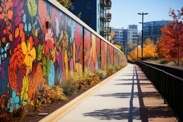 Walking through the Beltline de Atlanta, Urban Art and Vibrant Life., generative IA