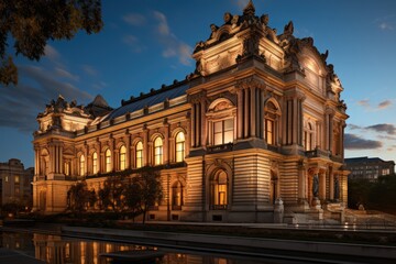 Naklejka premium Galleries rich in art at the New York Metropolitan Museum., generative IA