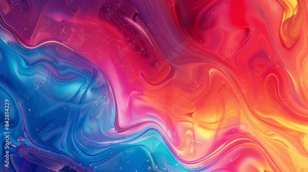 Poster background of flowing fabric with multiple colors. .