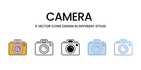Camera icons vector set stock illustration.