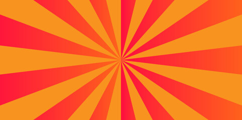 Fototapeta premium Abstract background with sunburst pattern orange and red gradient creative vector ray design. Vintage sunrays illustration swirl grunge backdrop line texture. used for banner, poster, web etc. 