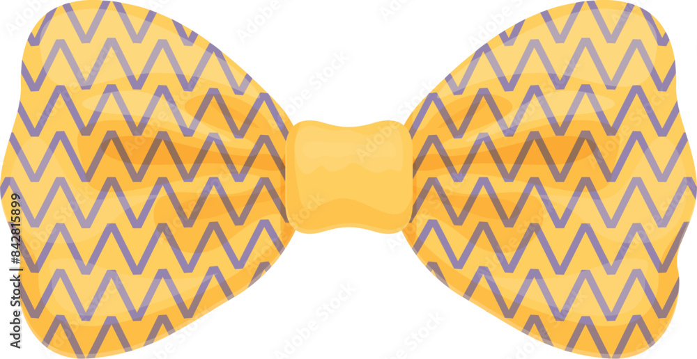 Aufkleber yellow bow tie with a purple zig zag pattern adding a touch of elegance and sophistication