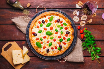 pizza on table