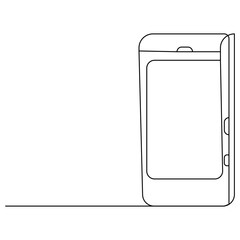 Phone   continuous one line drawing of outline vector illustration

