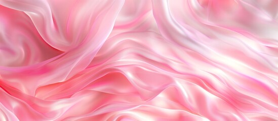 Obraz premium ピンクの滑らかなシルクの布が広がるエレガントな背景 