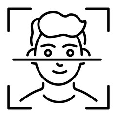 A linear icon of face scan 