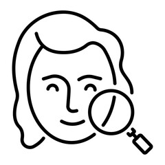 Download line style icon of face detection