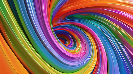 Naklejka premium Colorful curved lines. rainbow color swirls. 3d rendering abstract background 