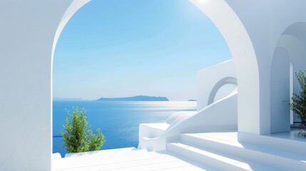 Architecture in white on Greece, beautiful landscapes with sea views, and stock algorithms.