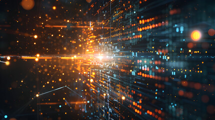 Fototapeta premium Digitale Zukunft: Futuristische Kulisse