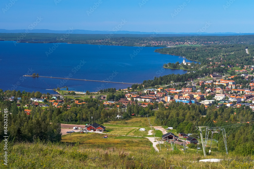 Wall mural panorama view from rattvik village in sweden