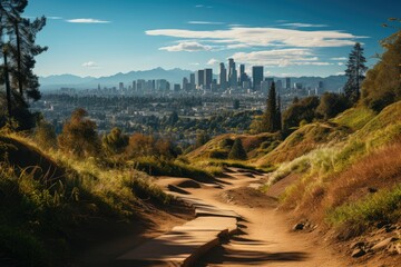Griffith Park and the Autry Museum in Los Angeles., generative IA