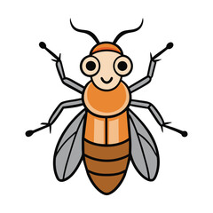bee cartoon character, Friendly Cute Bee Waving and Bee Smiling cartoon illustration.
