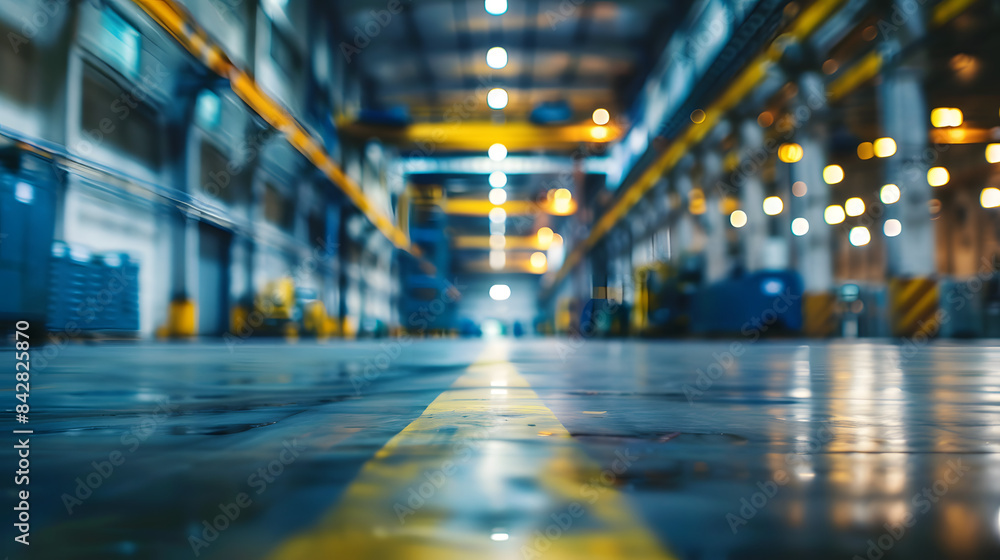 Poster factory defocused. blurred factory without people with empty background. header. 8k. hd. copy space 