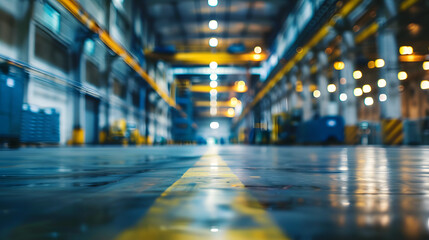 Fototapeta premium factory defocused. Blurred factory without people with empty background. header. 8k. hd. copy space for text 
