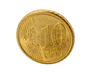 10 ten euro cent coin isolated
