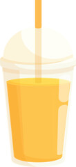 Refreshing and vibrant, this illustration features a plastic cup filled with orange juice, perfect for showcasing healthy beverage options