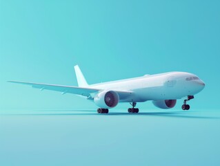 cute 3d soft rendered of commercial airplane