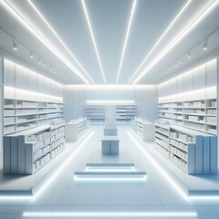 abstract 3d render of shop