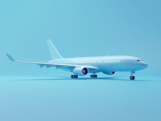Obraz premium cute 3d soft rendered of commercial airplane
