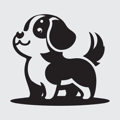 A cute dog silhouette vector 