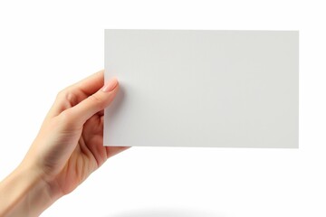 Obraz premium Blank paper mockup on hand created with generative AI