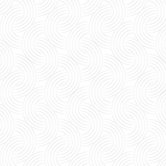 Seamless white interlaced rounded arc patterned background