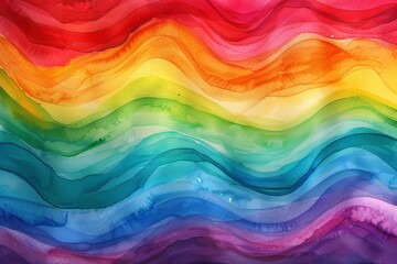 Obraz premium This abstract watercolor painting paints ink liquid fluid painted waves texture on a colorful background banner. The colors are bright and vibrant.