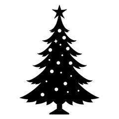  Silhouette of the Christmas tree vector illustration