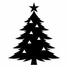 Obraz premium Silhouette of the Christmas tree vector illustration