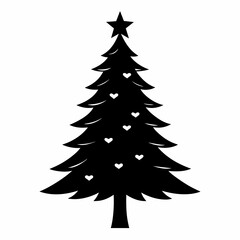 Fototapeta premium Silhouette of the Christmas tree vector illustration