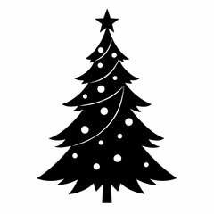  Silhouette of the Christmas tree vector illustration