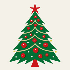 Green Christmas tree vector illustration