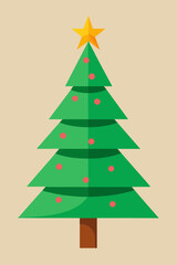 Green Christmas tree vector illustration